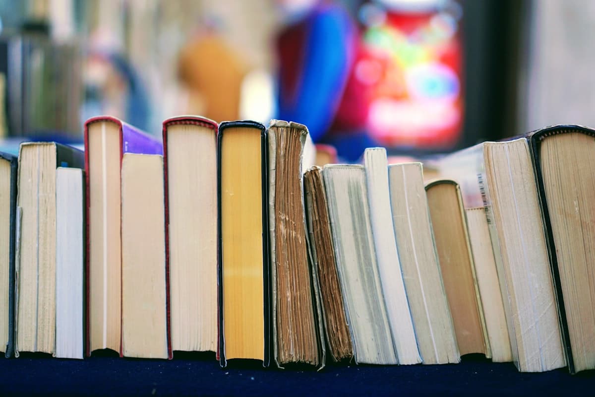 A row of well-read books